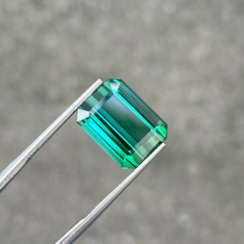 Bluish Green Tourmaline 8.90 carats Emerald cut Natural Afghani Loose Tourmaline Gemstone