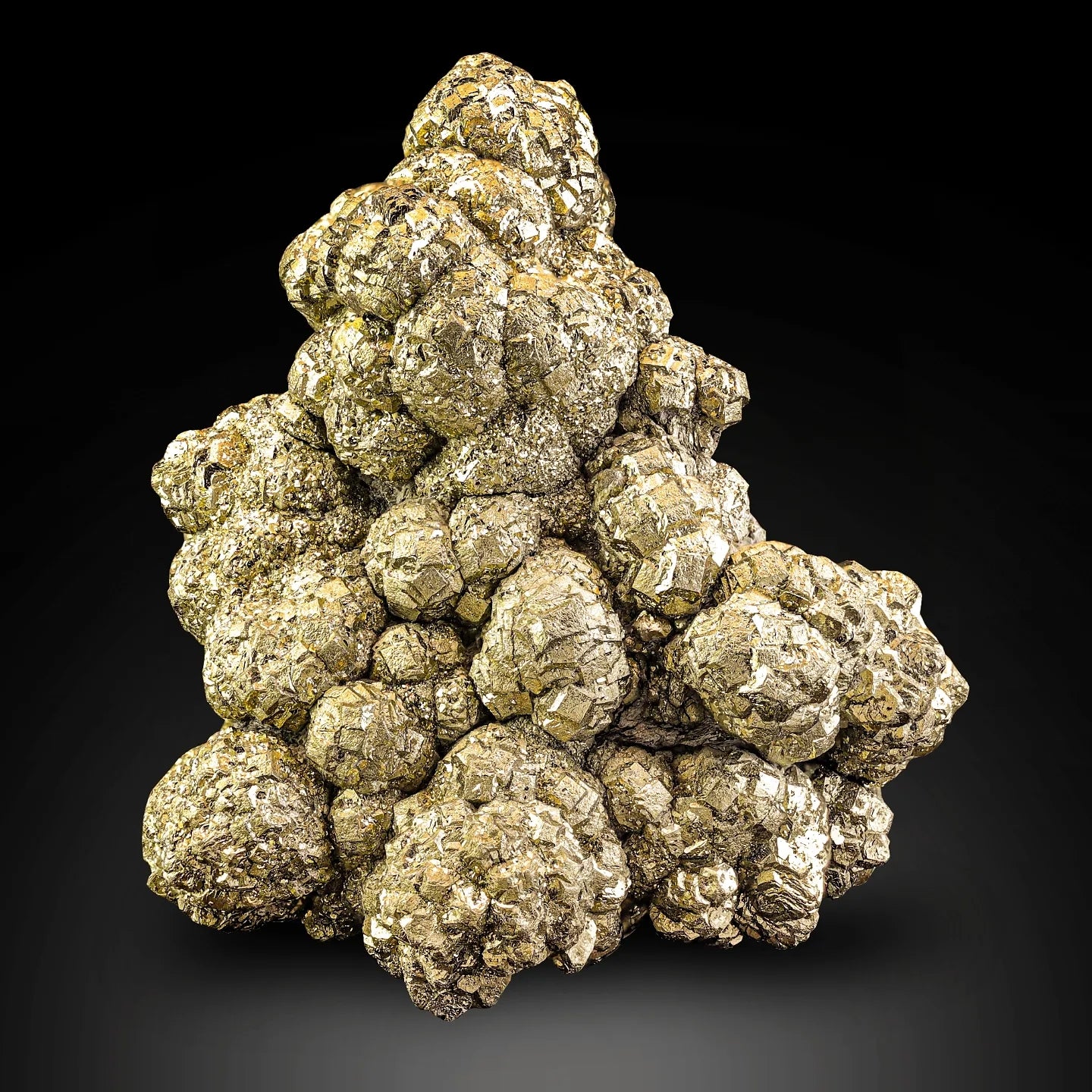 Rare Artistic Aggregate of Botryoidal Gold Pyrite Crystals from Afghanistan