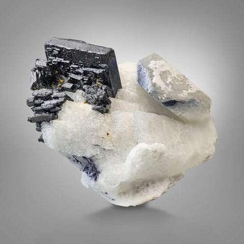 Rare combination of Ferro-Tantalite with Blue Quartz from Kunnar, Afghanistan