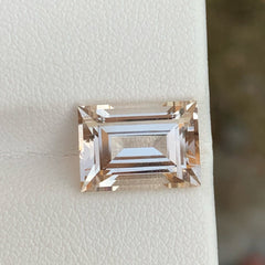 Sparkling Light Gold Topaz 6.65 carats Baguette Cut Natural Pakistani Gem