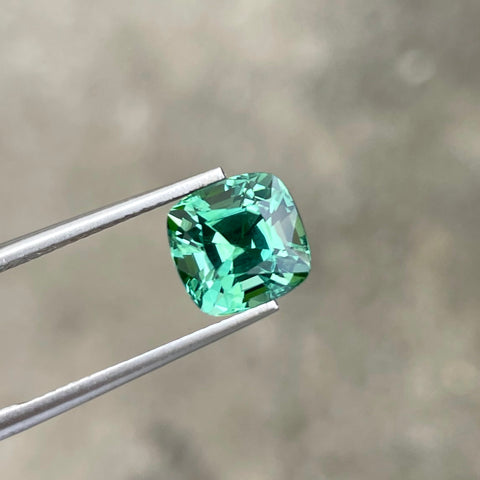 Timeless Beauty of Bluish Green Tourmaline 3.25 carats Cushion Cut Natural Afghani Gemstone