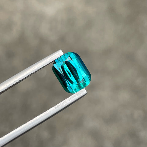 The Finest Blue Indicolite Tourmaline 2.40 carats Cushion Cut Afghani Tourmaline Gem