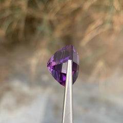 Amazing Purple Amethyst 13.10 carats Emerald Cut Natural Brazilian Gemstone