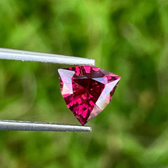 Organic Pinkish Red Rhodolite Garnet 1.40 carats Trilliant Cut Madagascar's Loose Gemstone