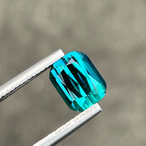 The Finest Blue Indicolite Tourmaline 2.40 carats Cushion Cut Afghani Tourmaline Gem