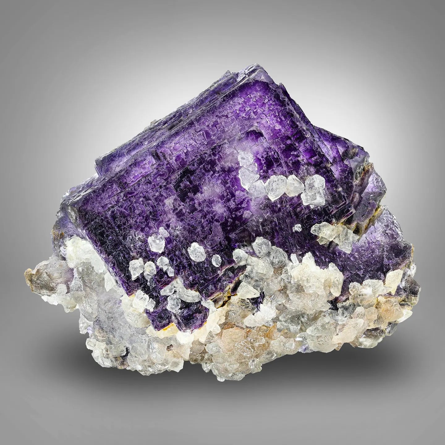 Beautiful vibrant Purple Color Fluorite with Calcite from Baluchistan, Pakistan
