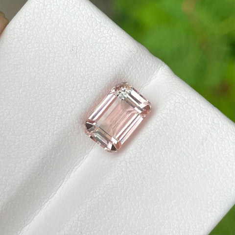 Brightening Peach color Tourmaline 2.90 carats Emerald Cut Natural Afghani Gemstone