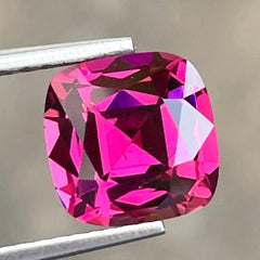 Fiery Reddish Pink Garnet 3.10 carats Cushion Cut Natural Tanzanian Gemstone