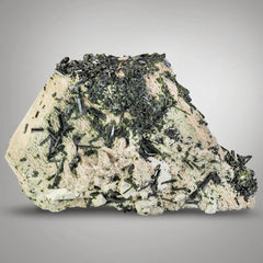 Epidote Crystal On Microcline Feldspar