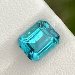 Gorgeous Tiffany Blue Tourmaline 1.65 carats Emerald Cut Natural Afghani Gemstone