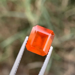 Charismatic Hessonite Garnet Gem 2.50 carats Emerald Cut Madagascar Loose Gemstone