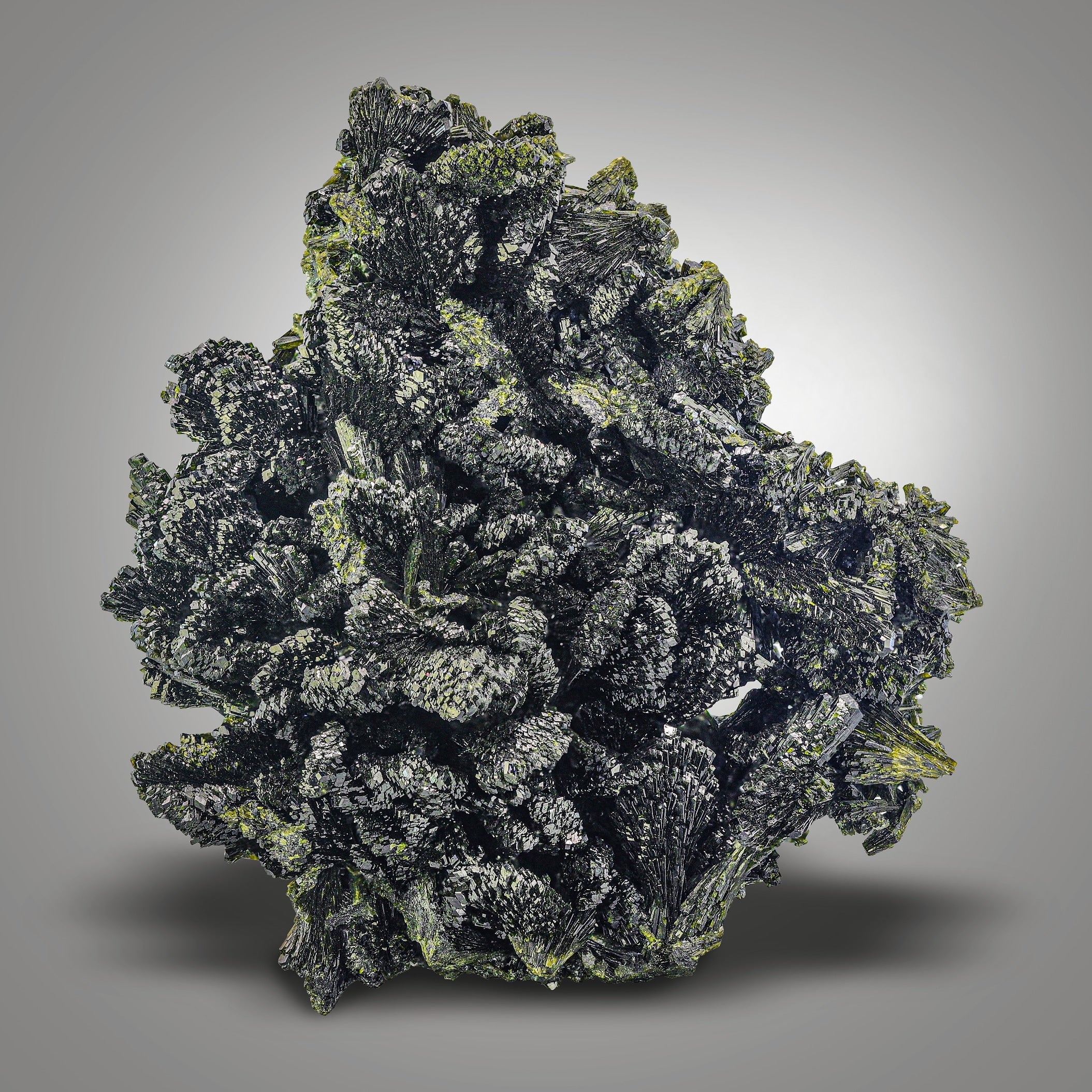 Remarkable Forest Green Epidote Crystal Aggregate Matrix from Pakistan