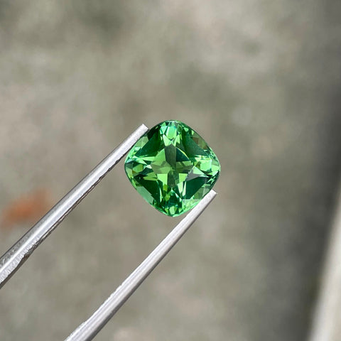 Charming Mint Green Tourmaline 2.85 carats Cushion Cut Natural Afghan Gemstone