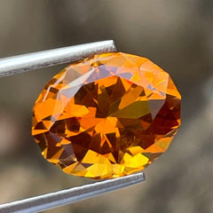 Exotic Oval Shaped Fire Orange Citrine 3.55 Carats Natural Brazilian Gemstone