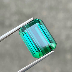 Bluish Green Tourmaline 8.90 carats Emerald cut Natural Afghani Loose Tourmaline Gemstone