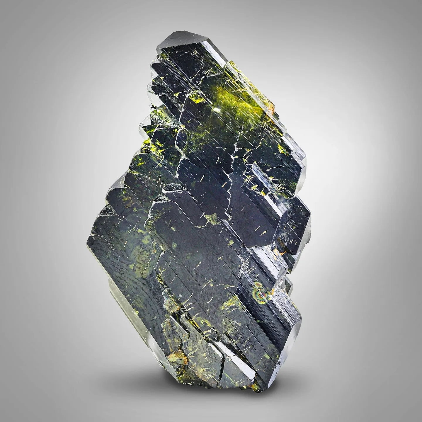 Luminous Double Terminated Green Epidote Crystal Spacemen from Pakistan