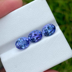 Precious Blue Tanzanite Stones 6.35 carats Oval Shaped Natural Tanzanian Gemstone