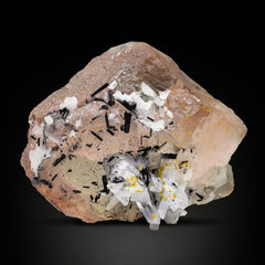 Pink Fluorite wirh Schorl and Quartz