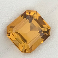 Geological Marvel Orange Citrine 4.10 Carats Emerald Cut Natural Brazilian Gemstone