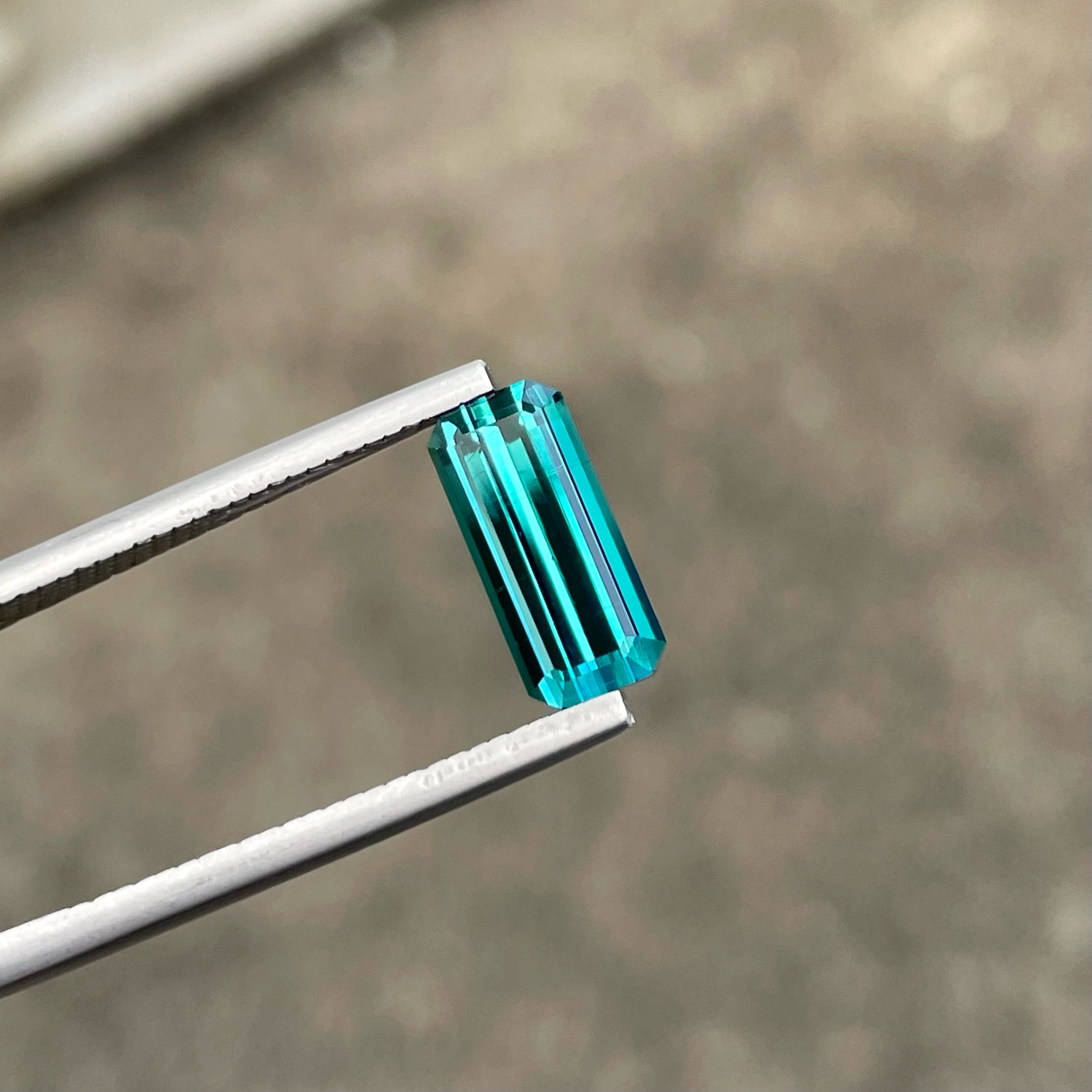 Exquisite Indicolite Tourmaline 2.30 carats Emerald Cut Loose Afghani Tourmaline