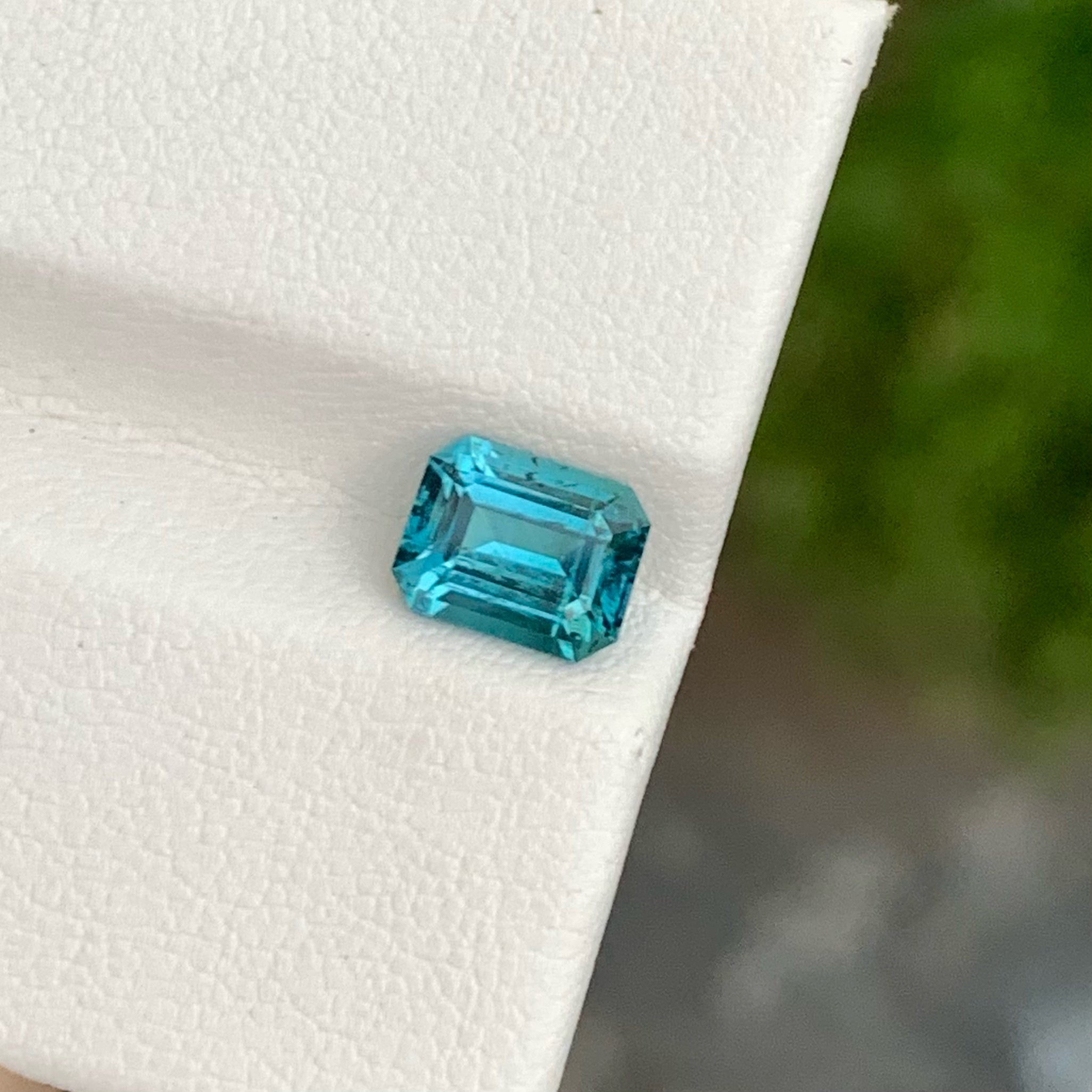 Gorgeous Tiffany Blue Tourmaline 1.65 carats Emerald Cut Natural Afghani Gemstone