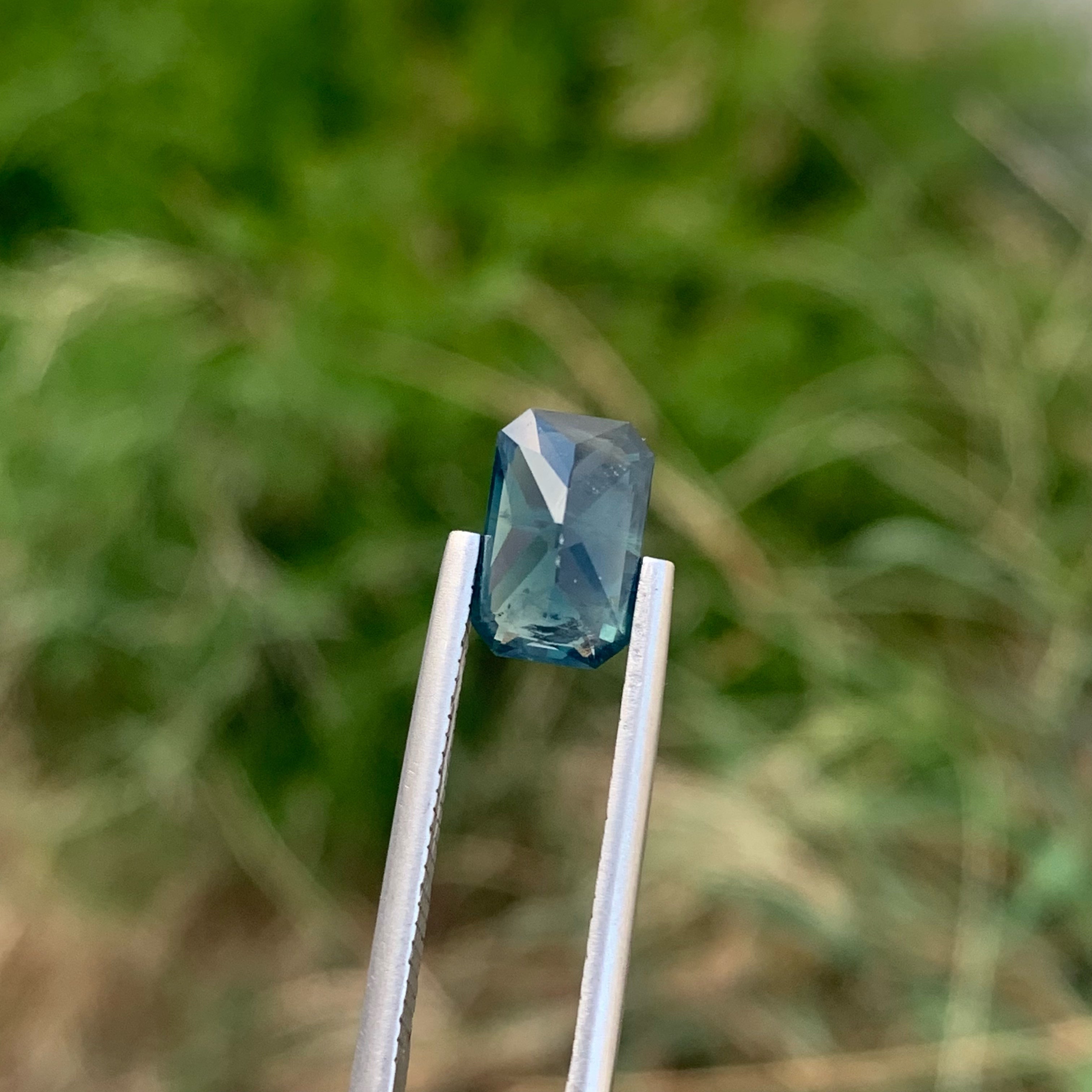 Magnificent Sea-Blue Sapphire 3.10 Carats Emerald Cut Natural Madagascar's Gemstone