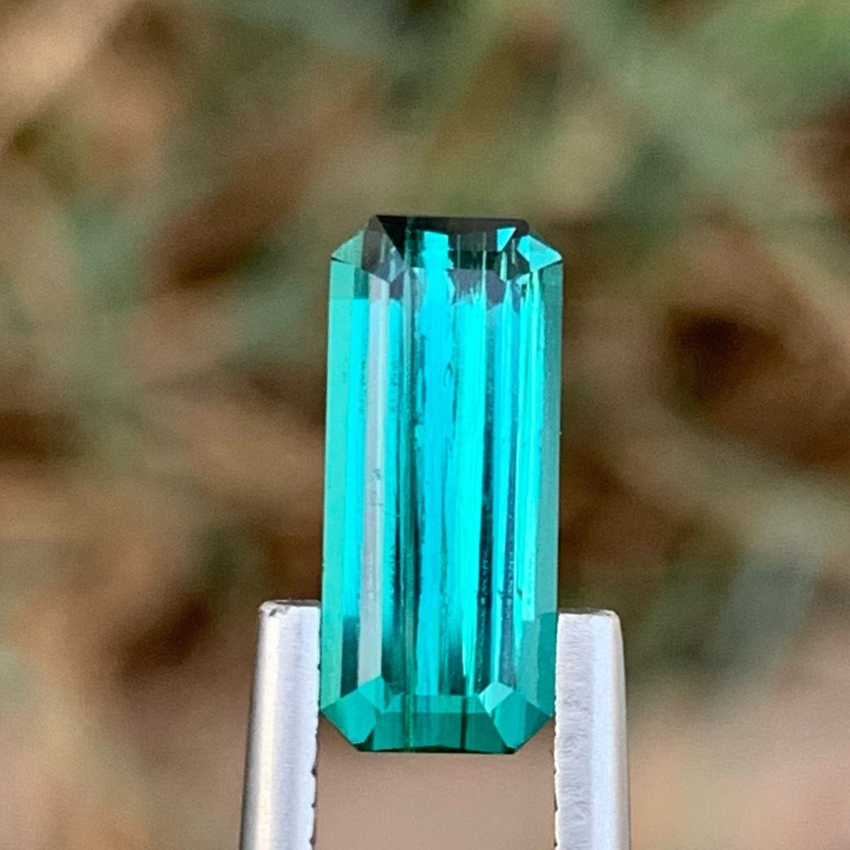 Natural Glowing Indicolite Tourmaline 1.80 carats Emerald Cut Loose Afghani Gemstone