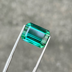 Bluish Green Tourmaline 8.90 carats Emerald cut Natural Afghani Loose Tourmaline Gemstone