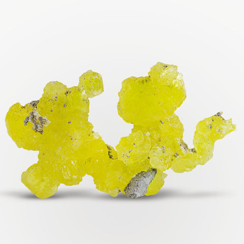 Lemon-Yellow Brucite with Chromite Matrix