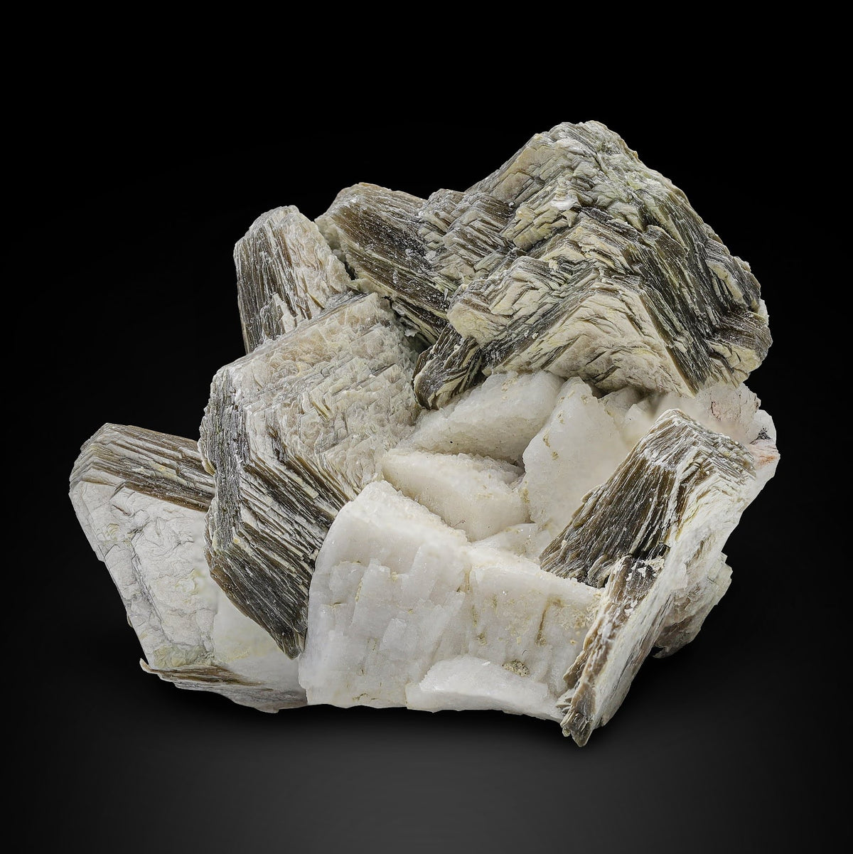 Silver Muscovite Mica on Albite Matrix