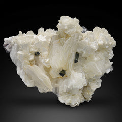 Lustrous Muscovite Mica Compact Crystals with Tourmaline from Pakistan