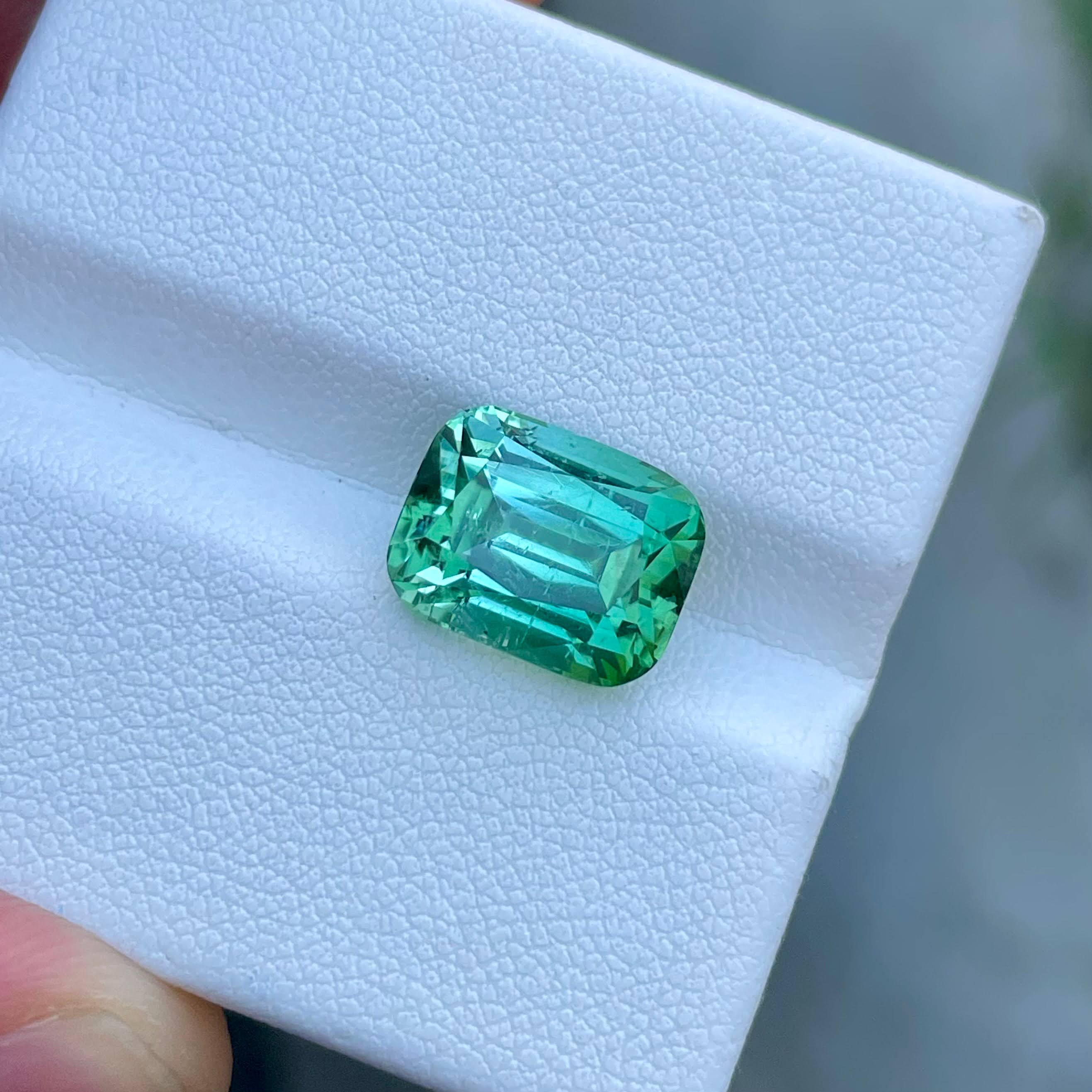 6.78 Carats Mint Green Tourmaline Stone