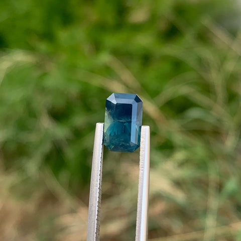 Magnificent Sea-Blue Sapphire 3.10 Carats Emerald Cut Natural Madagascar's Gemstone