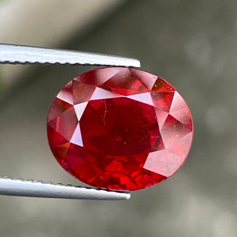 Dazzling Bright Red Garnet 10.35 carats Fancy Oval Cut Natural Tanzanian Gemstone
