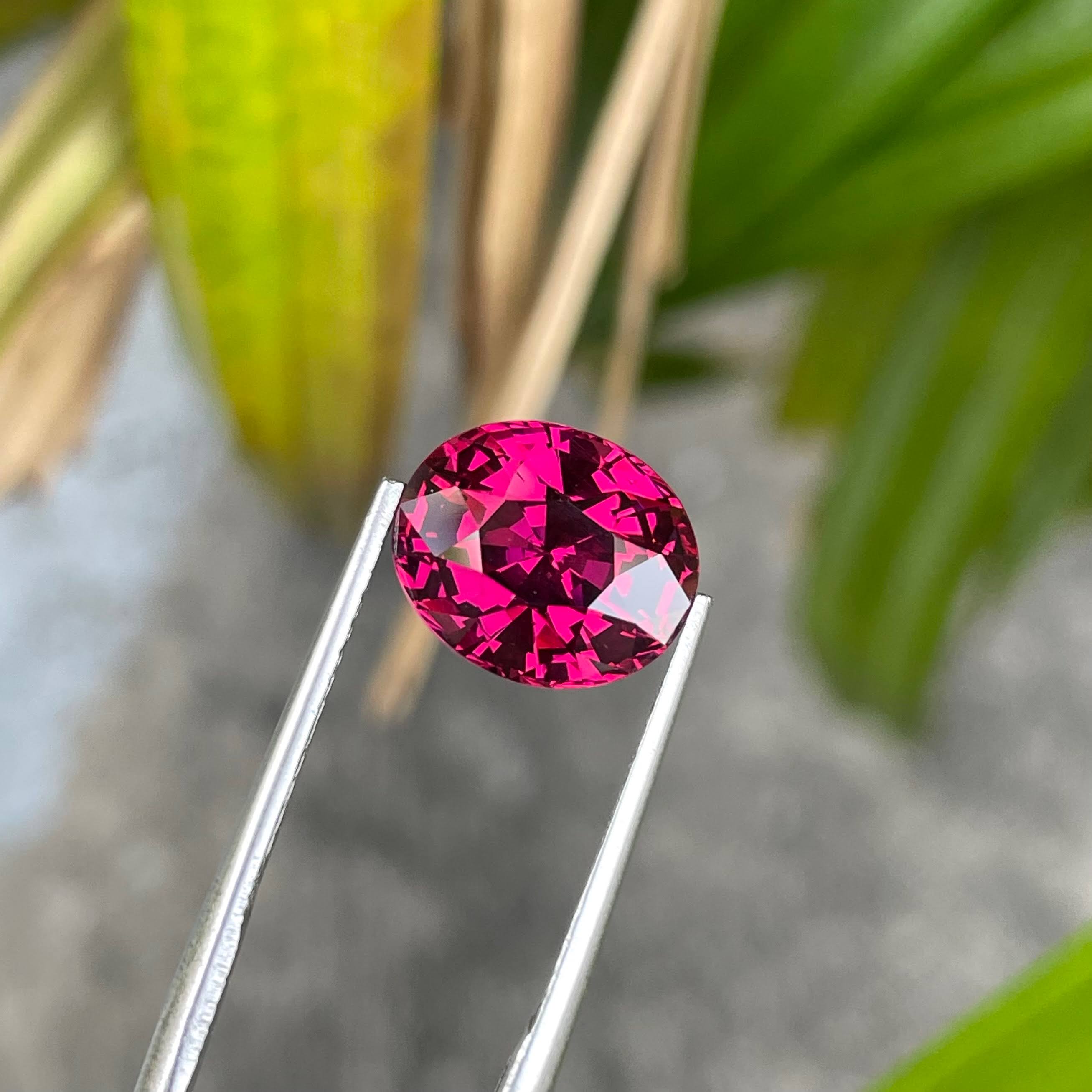 6.27 Carat Pinkish Red Garnet Stone