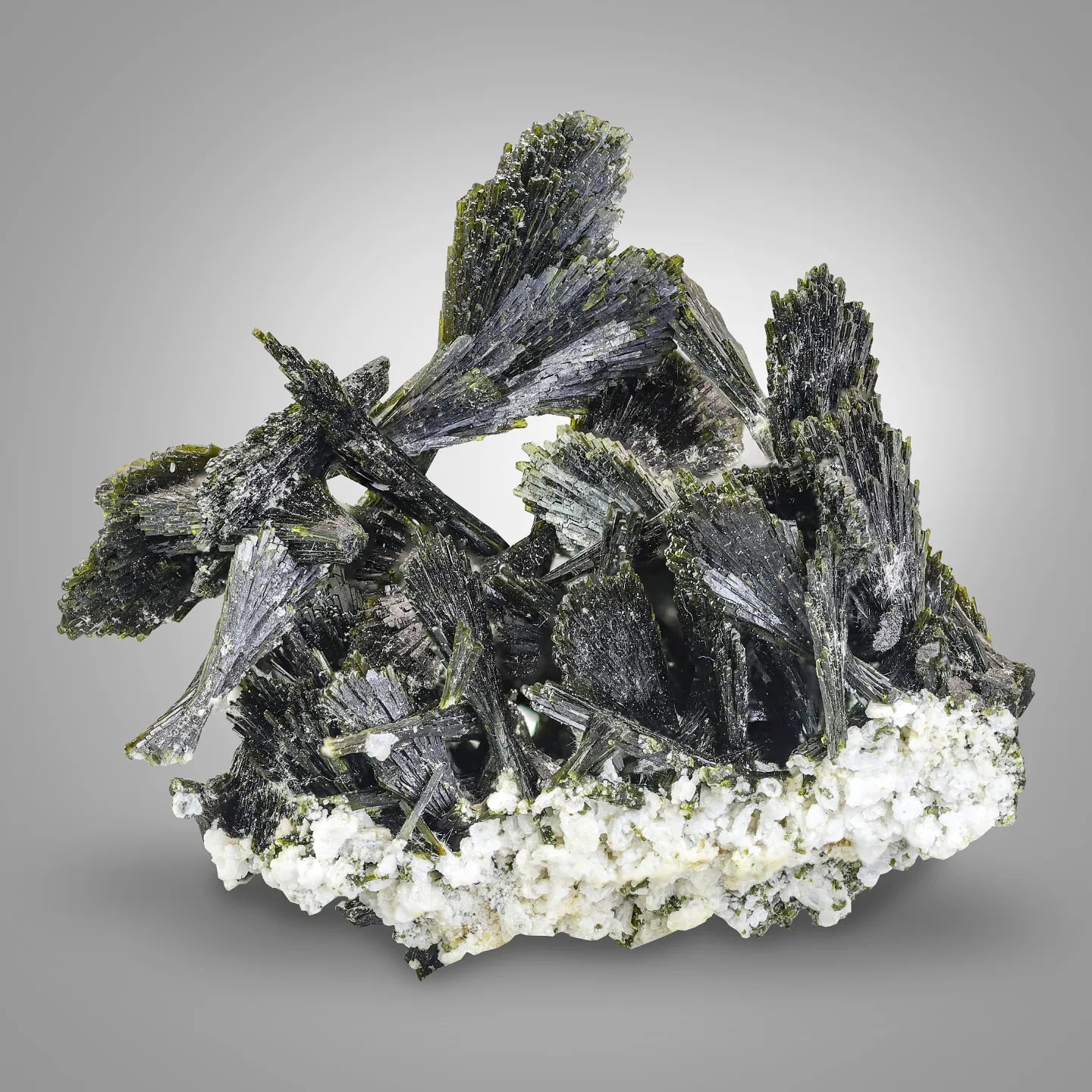 Rare Translucent Forest Green Epidote Crystal on Albite Matrix from Pakistan