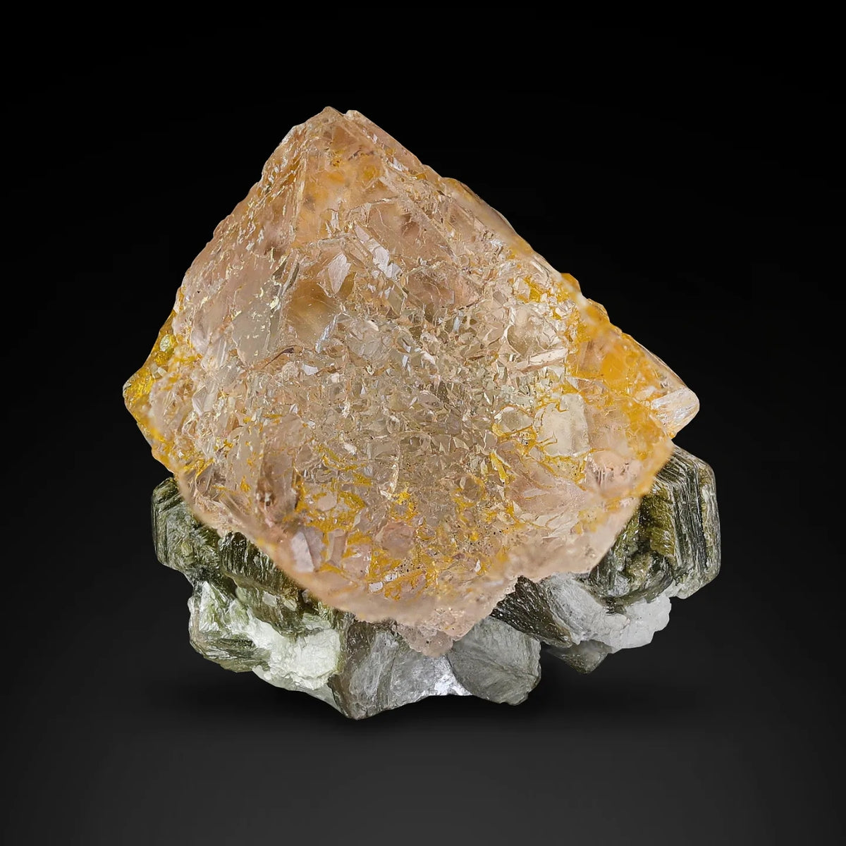 Fluorite Crystal on Muscovite Specimen