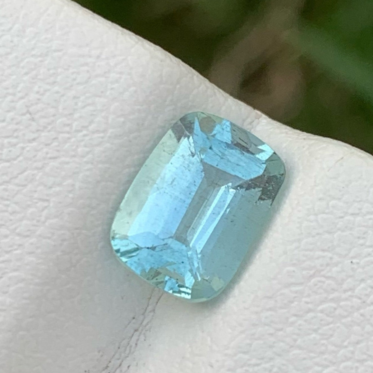 Sparkling Blue Aquamarine 1.50 carats Cushion Cut Natural Pakistani Gemstone