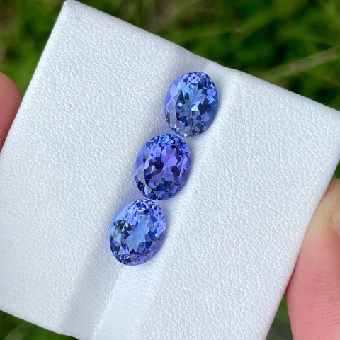 Precious Blue Tanzanite Stones 6.35 carats Oval Shaped Natural Tanzanian Gemstone
