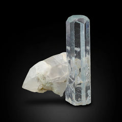 Sparkling Double Terminated Aquamarine with Quartz from Skardu, Pakistan