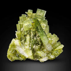 Stupendous Elongated Green Tourmaline Cluster on Matrix from Pakistan