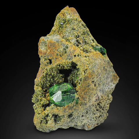 Gorgeous Emerald Green Demantoid Garnet Crystals on Matrix from Iran