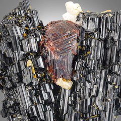 Gem Spessartine Garnet on V-shape Black Tourmaline from Skardu, Pakistan