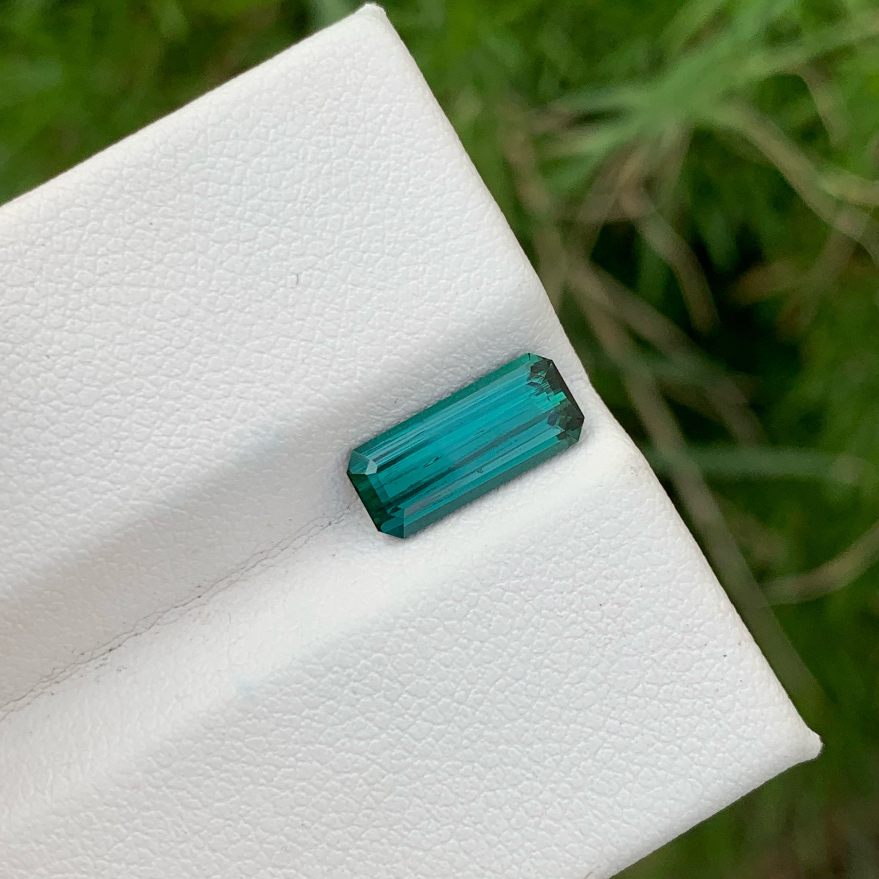 Natural Glowing Indicolite Tourmaline 1.80 carats Emerald Cut Loose Afghani Gemstone