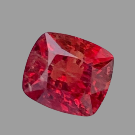 Gleaming Red Burmese Spinel 2.45 carats Cushion Cut Natural Loose Gemstone
