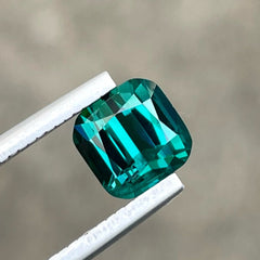 Gorgeous Greenish Blue Tourmaline 2.30 carats Cushion Cut Loose Tourmaline Gemstone