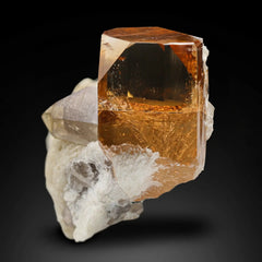  Topaz on Cleavelandite with Smoky Quartz