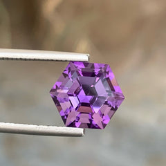 Hexagon Amethyst 5 carats Hexagonal Cut Natural Brazilian Gemstone