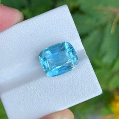 Deep Blue Aquamarine 11.60 carats Cushion Cut Natural Madagascar's Gem