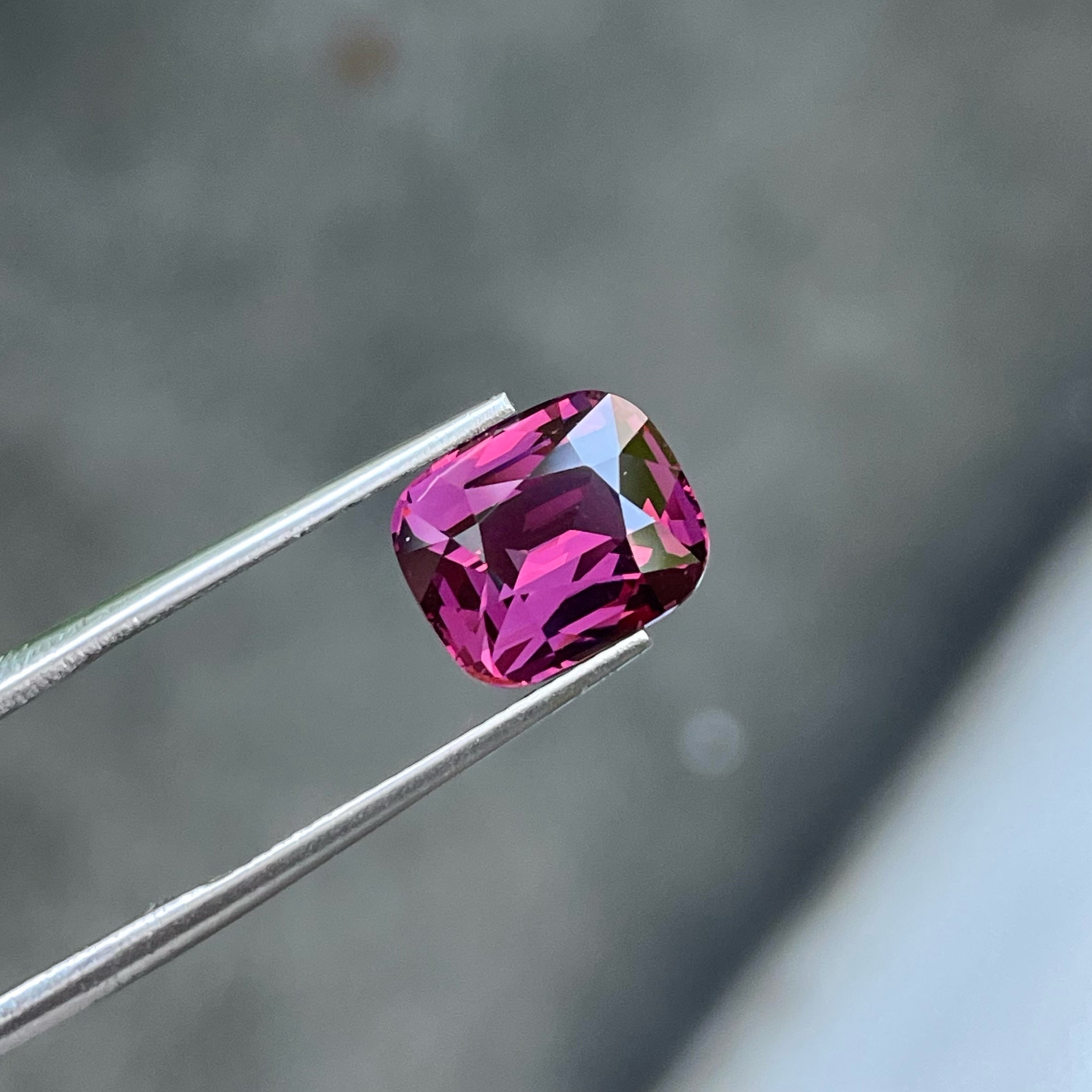 Glamorous Purplish Hot Pink Burmese Spinel 5.10 carats Cushion Cut Natural Gemstone